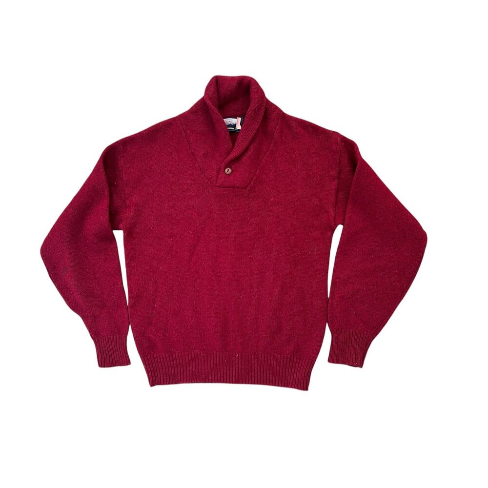Vintage 70s 80s Fieldmaster Wool Men's L Tall Men's Grandpa Sweater Red Gorpcore